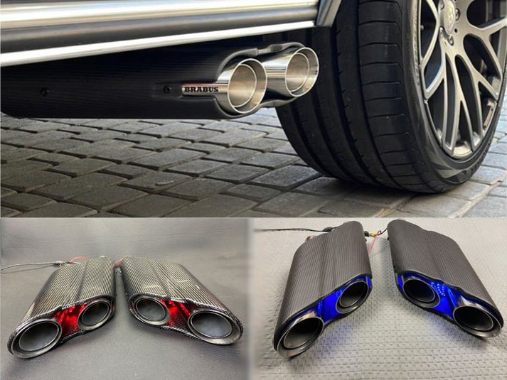 s Carbon LED Exhaust Pipe Tips Rocket Edition